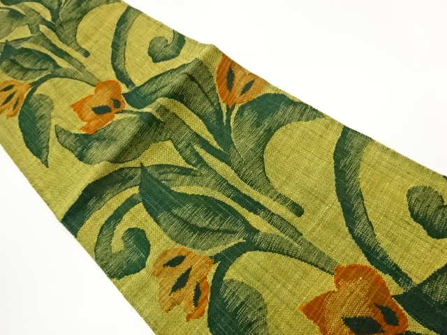 JAPANESE NAGOYA OBI / MAWATA TSUMUGI / WOVEN FLOWER